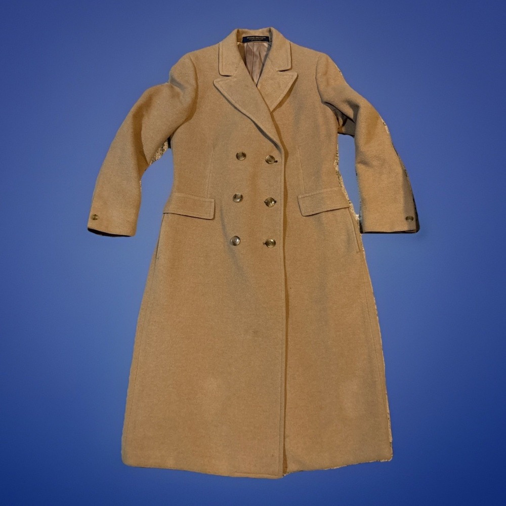 Vintage Brooks Brothers Overcoat Beige 90s 45 Inch Long